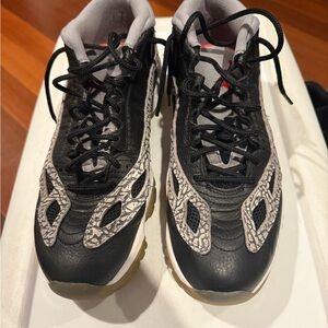 Jordan Black and Gray Athletic Shoes with Retro Design